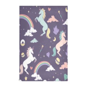 kigai 1 pack rainbow star unicorn kitchen towels soft highly absorbent dish towels reusable tea towels set 28 x 18 inch