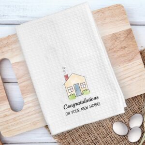 ZJXHPO New Home Kitchen Tea Towel Congratulations On Your New Home Dish Towel Housewarming Gift New Home Congratulation Gift (New Home Towel)