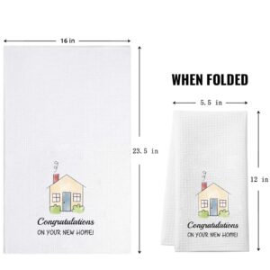 ZJXHPO New Home Kitchen Tea Towel Congratulations On Your New Home Dish Towel Housewarming Gift New Home Congratulation Gift (New Home Towel)