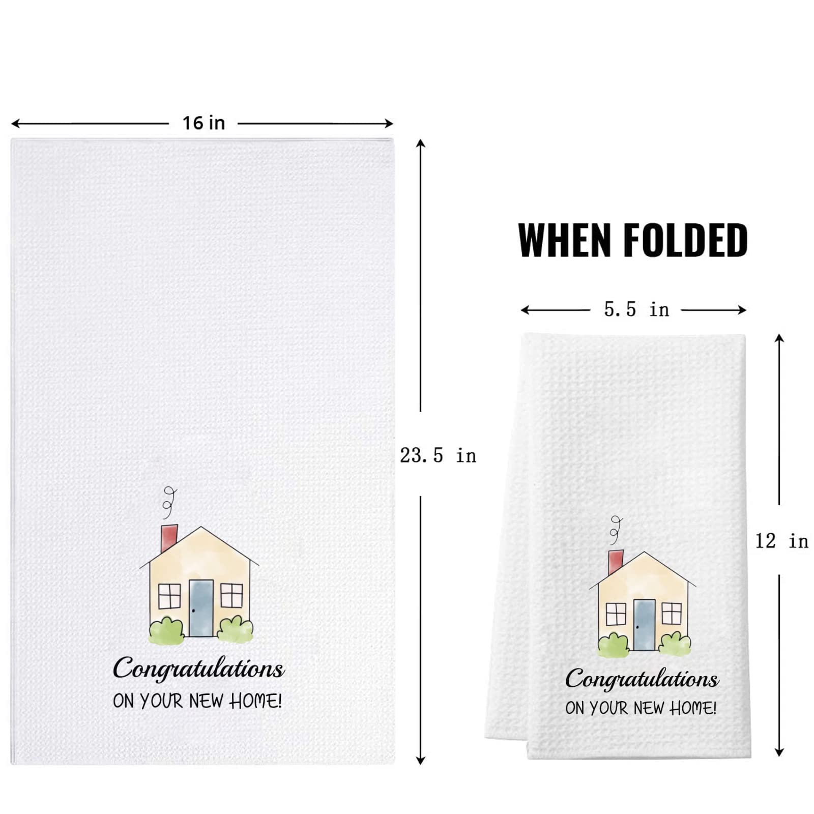 ZJXHPO New Home Kitchen Tea Towel Congratulations On Your New Home Dish Towel Housewarming Gift New Home Congratulation Gift (New Home Towel)