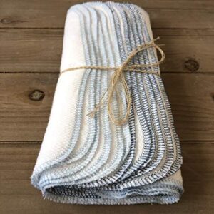 Winter Chill in Blue 1 dozen Paperless Towels on Bright White