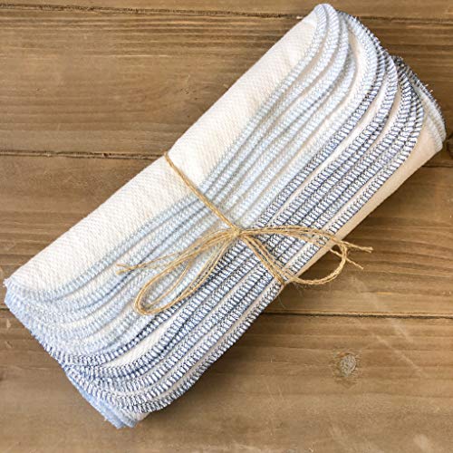 Winter Chill in Blue 1 dozen Paperless Towels on Bright White