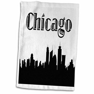 3d rose chicago city skyline towel, 15" x 22"