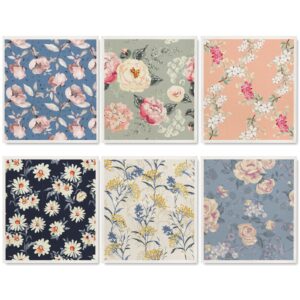 anydesign vintage floral swedish dishcloths retro flower kitchen dish towel reusable absorbent cotton kitchen towel for spring home party cleaning housewarming, 7 x 8 inch, 6pcs