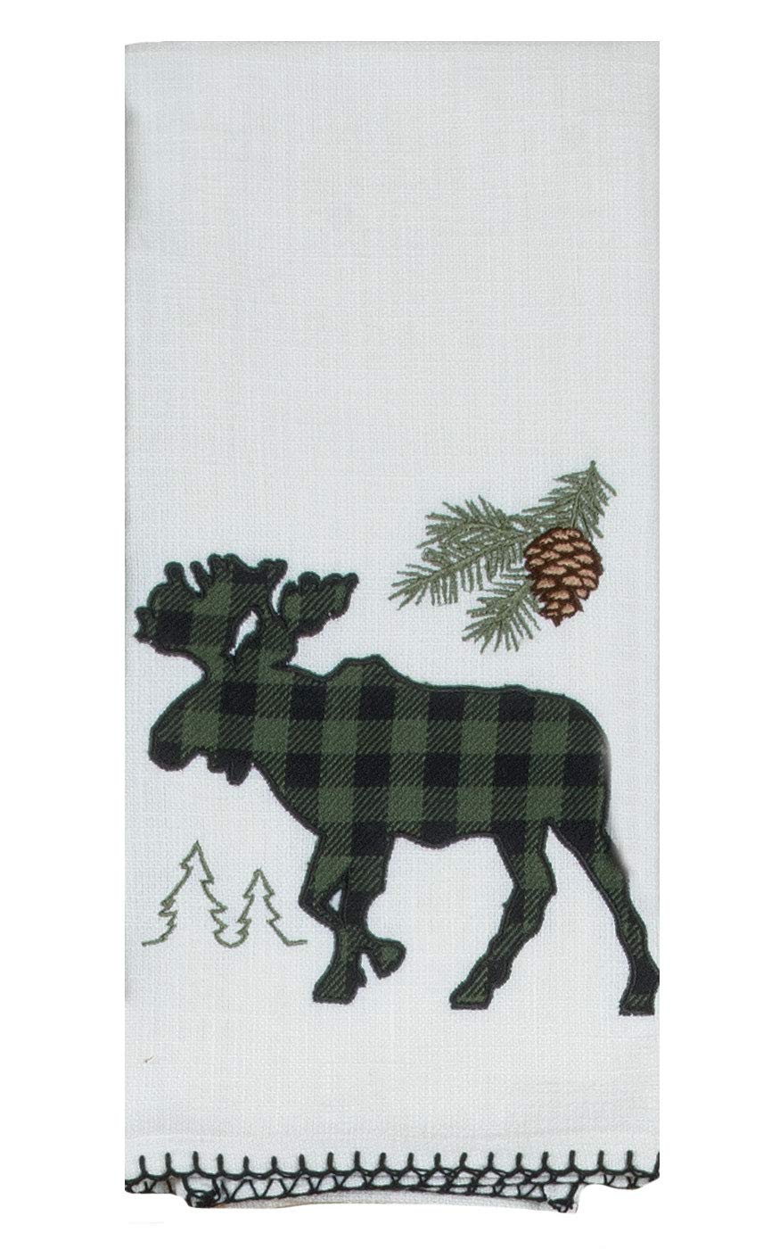 Kay Dee Designs Woodland Moose Applique Tea Kitchen Towel, 18" x 28", Various