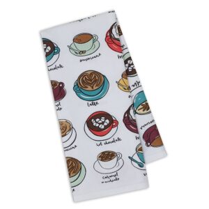 design imports dii coffee drink types kitchen and bar dish towel, 18 inch x 28 inch