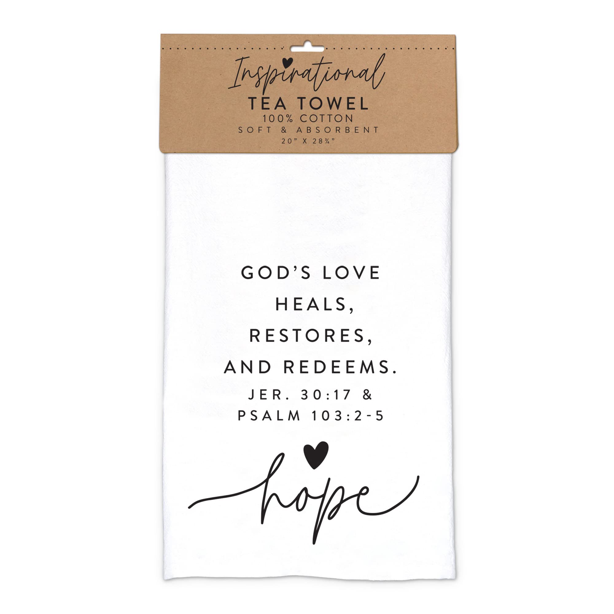 Lighthouse Christian Products Hope Hold onto Hope White 100% Cotton 28.75 x 20 Tea Towel