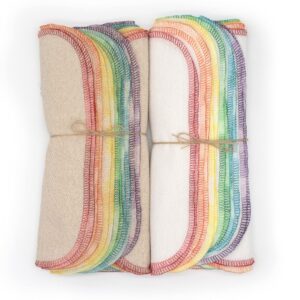 Kitchen Collection Reusable Paperless Towels - One Dozen washable reusable paper towels for kitchen (Sorbet Natural)