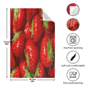 senya Kitchen Towels 4 Pack Kitchen Dish Towels Reusable Cleaning Cloths Strawberry Absorbent Tea Towels Machine Washable Hand Towels