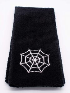 embroidered spider web hand towel - plush and absorbent
