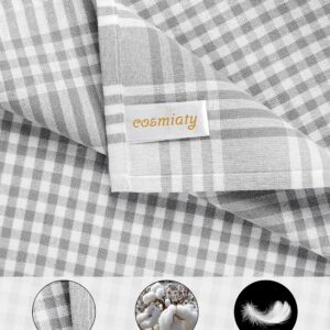 Cosmiaty Kitchen Towels – Dish Towels Suitable for Kitchen Gifts | Set of 5 100% Cotton Tea Towel | Vintage Style Kichen Cloths (Grey, 5)