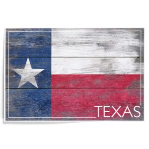 lantern press rustic texas state flag (12x18 art print, travel poster wall decor)