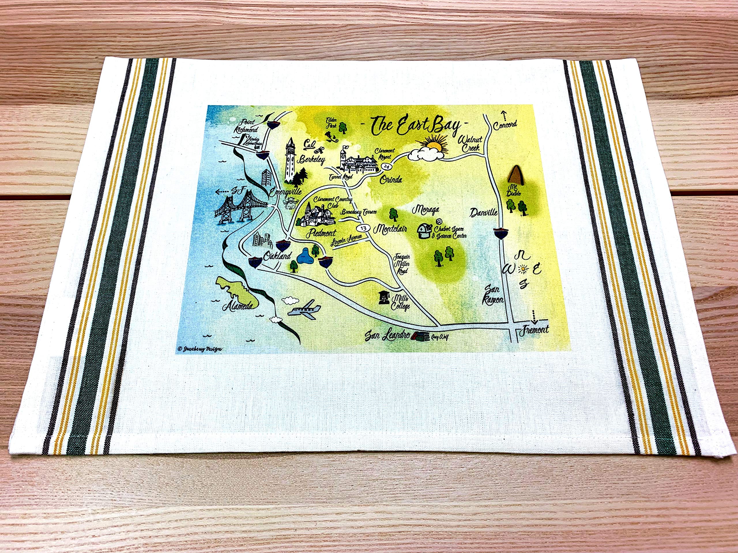 East Bay Map Kitchen Tea Towel