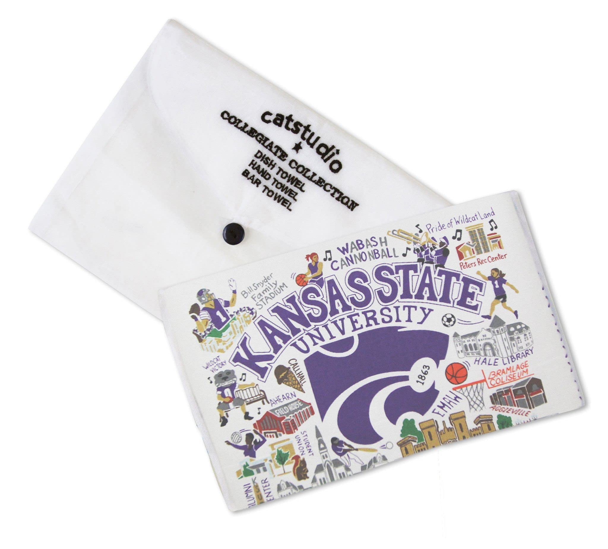 Catstudio Kansas State University Collegiate Dish & Hand Towel | Great for Kitchen, Bar, & Bathroom