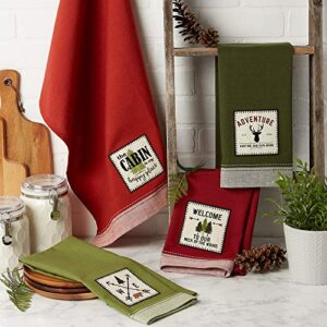 DII Mountain Trail Plaid Lodge Kitchen Accessories, Dishtowels, 18x28, Assorted Nature/Cabin, 4 Piece