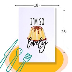 AOUYOA 18X26 Inch Funny Dish Towels I'm So Lovely Kitchen Towel Cute Washable Dinner Napkins(Lovely)