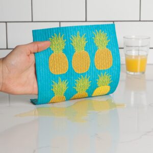 Ecologie by Danica Swedish Sponge Reusable Dishcloth Pineapples 6.5 x 8 inches, Set of 3