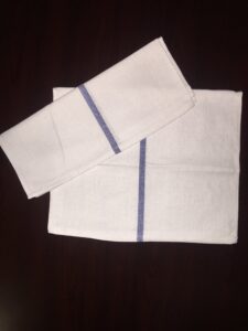 1 dozen 100% cotton blue stripe herringbone kitchen dish towels lint free