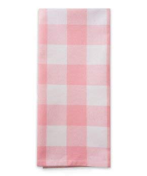 Buffalo Plaid Kitchen Towel Set - 4 Pack 20 x 30 Inch Heavy Duty Dish Towels - Pink and White Oversized Buffalo Check Towels with Hanging Loops - 100% Absorbent CottonFast Drying Dish Cloth Set