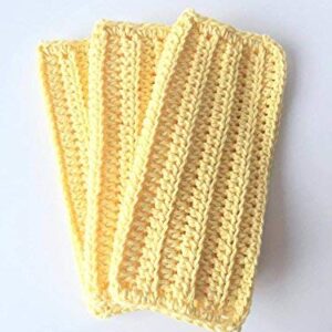 Handmade Crochet Washcloths, Dish Towels, Dish Cloths, 100% Cotton washcloth, Baby wipes, Baby washcloths, Spa Cloths, Yellow Cotton WashCloths set of 3