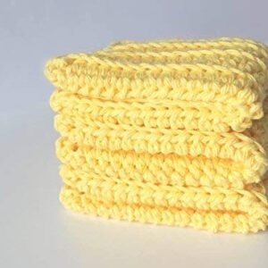 Handmade Crochet Washcloths, Dish Towels, Dish Cloths, 100% Cotton washcloth, Baby wipes, Baby washcloths, Spa Cloths, Yellow Cotton WashCloths set of 3