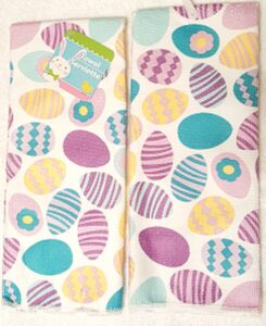 happy easter bunnies 2 pack kitchen towels by greenbrier