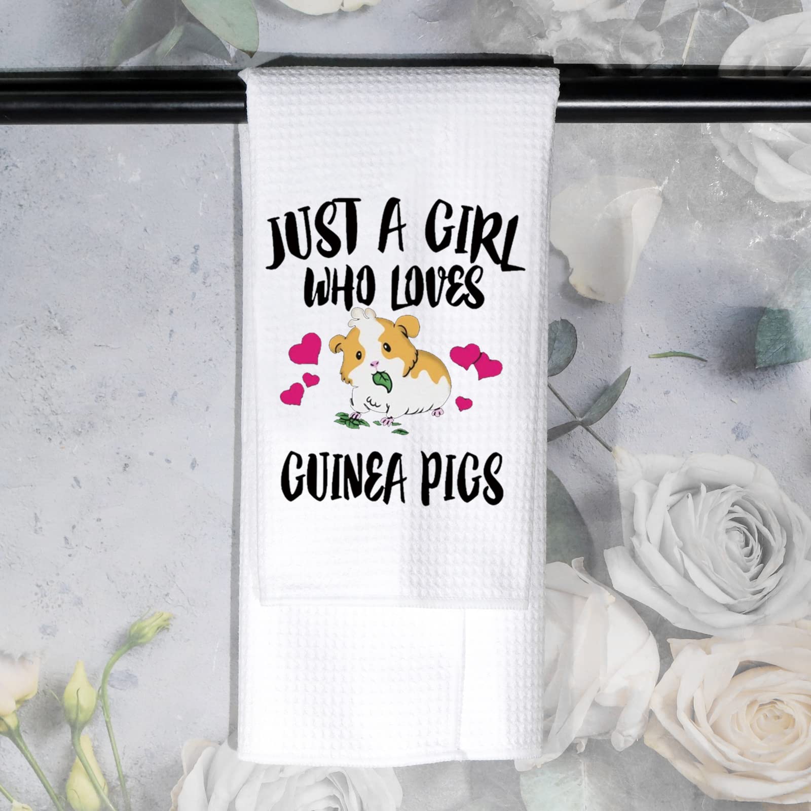 CMNIM Guinea Pig Kitchen Towels,Just a Girl Who Loves Guinea Pigs Accessories,Pet Dish Towels,Farmhouse Decor, Housewarming Gift (Guinea Pig Kitchen Towels)