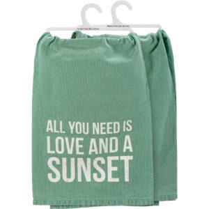 primitives by kathy all you need is love and a sunset kitchen towel