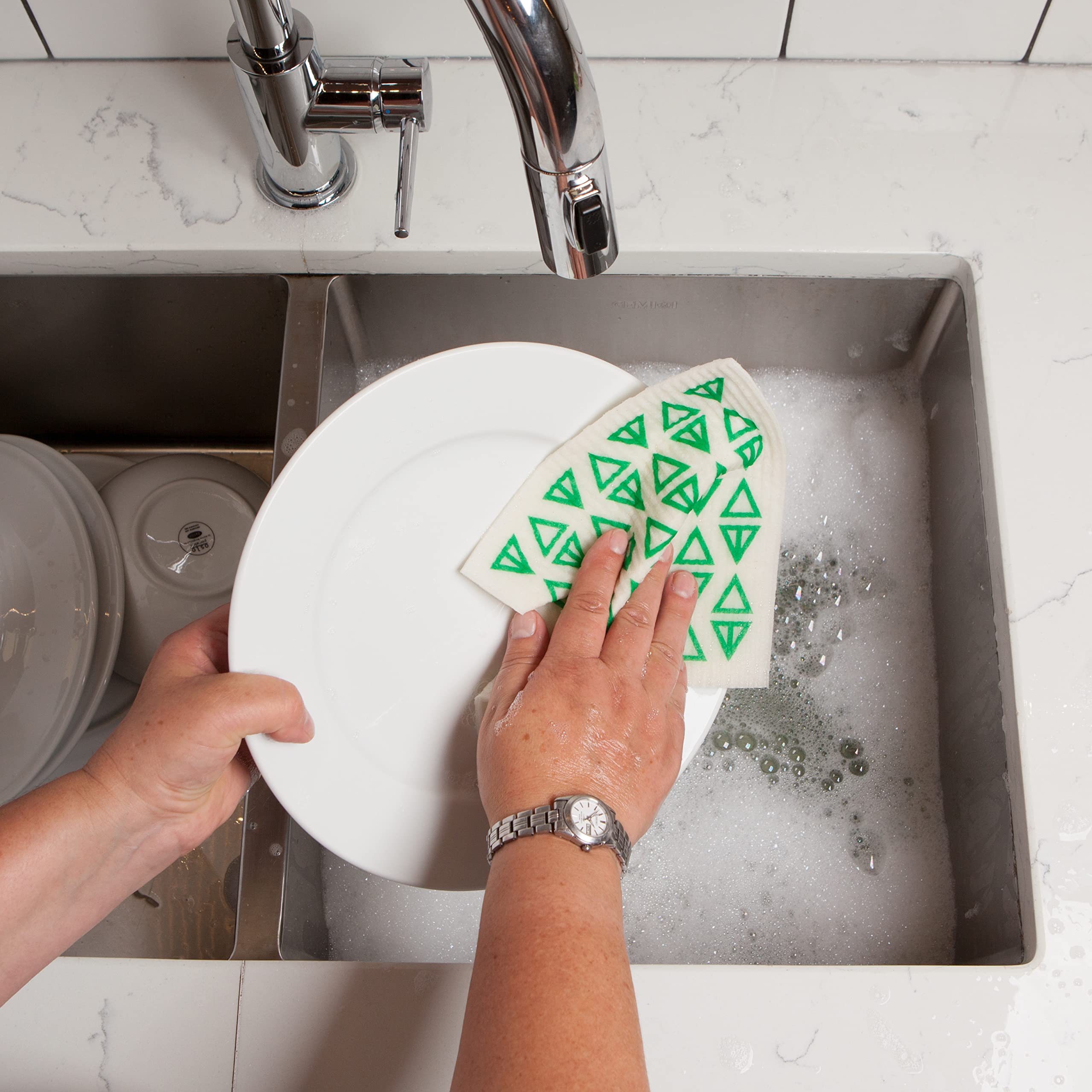 Ecologie Swedish Sponge Reusable Dishcloth, Greenbriar 2 Count