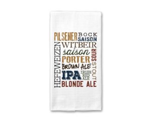 canary road beer collage towel | kitchen towel | men beer gift | father's day gift | dish towel | bar decor | mens kitchen gift