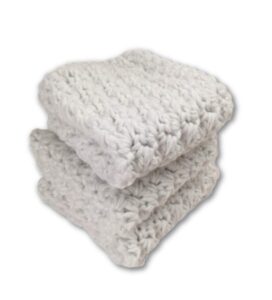 handmade cotton kitchen dish cloths white set of 3 eco friendly wash cloths crochet dishcloths