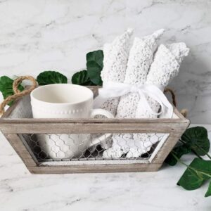 Handmade Cotton Kitchen Dish Cloths White Set of 3 Eco Friendly Wash Cloths Crochet Dishcloths