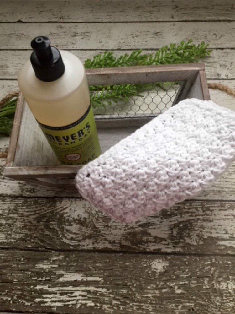 Handmade Cotton Kitchen Dish Cloths White Set of 3 Eco Friendly Wash Cloths Crochet Dishcloths