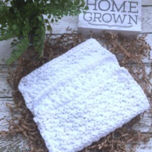 Handmade Cotton Kitchen Dish Cloths White Set of 3 Eco Friendly Wash Cloths Crochet Dishcloths