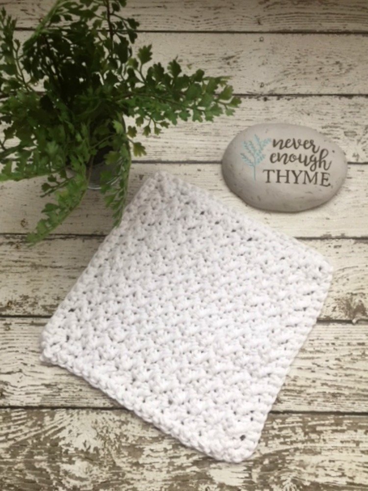 Handmade Cotton Kitchen Dish Cloths White Set of 3 Eco Friendly Wash Cloths Crochet Dishcloths