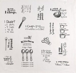 kay dee designs cook's kitchen conversions & equivalents krinkle flour sack towel, small, graphite
