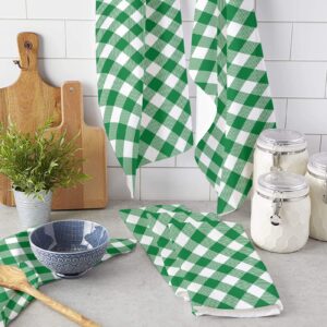 Kitchen Towels Dark Green Buffalo Check Plaid Dish Towel Farmhouse Style Dishcloths 18x28 Inches Absorbent Soft Cotton Dish Cloths Bar Towels & Tea Towels