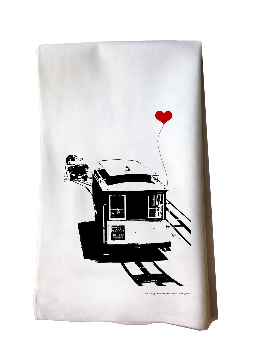 San Francisco Cable Car Floursack Tea Towel