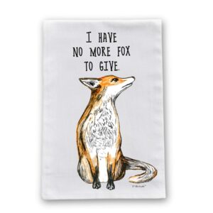 no more fox flour sack cotton dish towel by pithitude