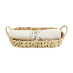 Mud Pie Bread Basket And Towel Set, Tan, 13" x 5.5"