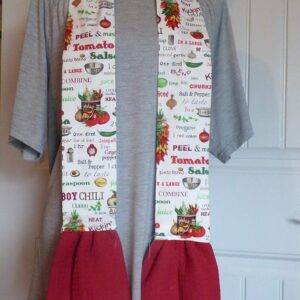 Chili Recipe Kitchen Boa with Red Towel, Neck Apron, Neck Towel, Kitchen Scarf, Chef's Towel, Gifts under $25, Ships Same/Next Day!