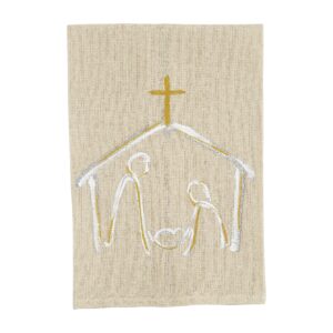 Mud Pie Faith Christmas Painted Towel, Nativity, 21" x 14"