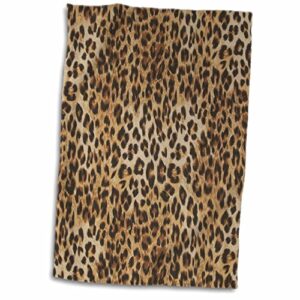 3d rose brown-tan-and black cheetah print towel, 15" x 22"