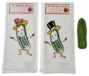 yodeling pickle bundled with a mr pickle & mrs pickle kitchen towel