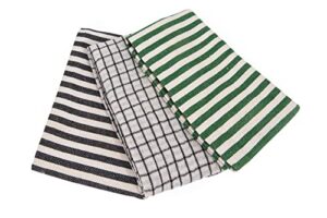 creative co-op striped cotton (set of 3 pieces) tea towels, multicolored