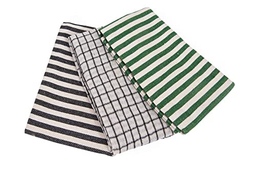 Creative Co-Op Striped Cotton (Set of 3 Pieces) Tea Towels, Multicolored