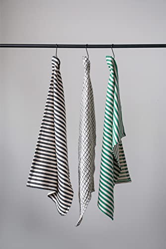 Creative Co-Op Striped Cotton (Set of 3 Pieces) Tea Towels, Multicolored