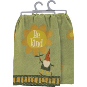 primitives by kathy dish towel gnome be kind, green