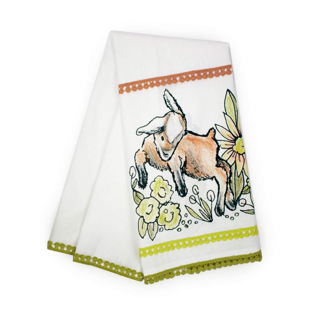 Everything Kitchens 19" x 28" Tea Towel | Caprine Caper Baby Goat