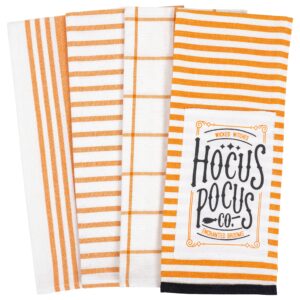 pantry kitchen appliqué halloween dish towel set of 4, 18 x 28-inch (hocus pocus)